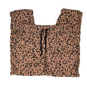 Hurley Womens Leopard Easy Rolled Cuff Pants size Medium